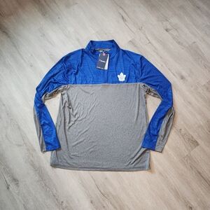 Mens Toronto Maple Leafs 1/4 Pullover Shirt Jacket Size Large
